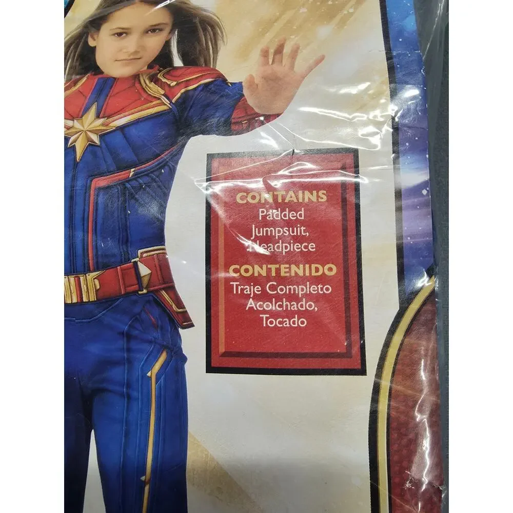 Marvel Captain Marvel Childs Costume Medium 8-10 Rubies NWT